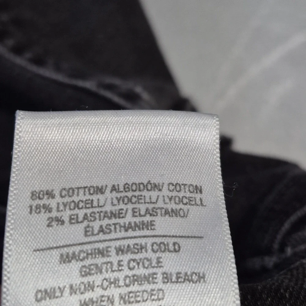 Joe's Jeans Womens 27 Washed Black High Rise Wide Leg Cropped Distressed Raw Hem